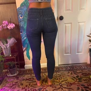 Dark denim high waisted jeans